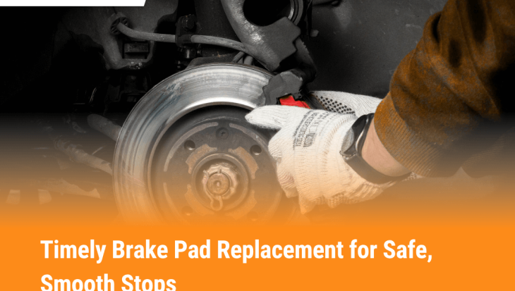 Mechanic replacing worn brake pads on a car’s rotor to ensure safe, smooth stops