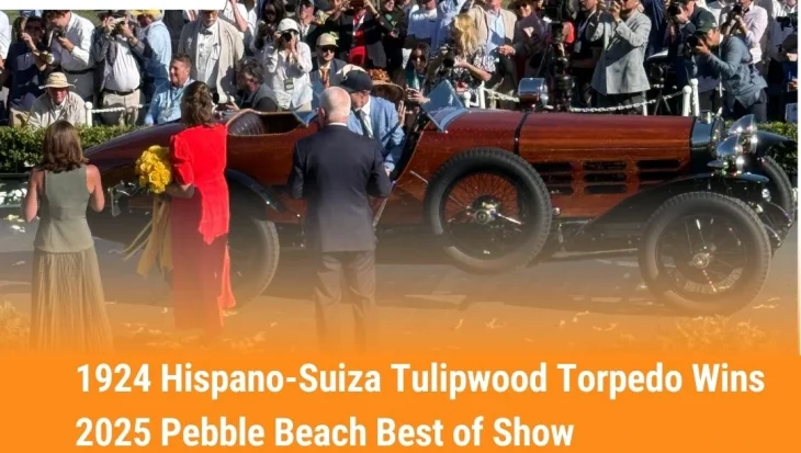 1924 Hispano-Suiza Tulipwood Torpedo Wins 2025 Pebble Beach Best of Show