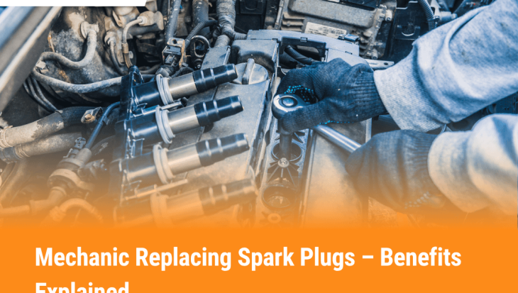 Mechanic replacing spark plugs to improve engine performance and fuel efficiency