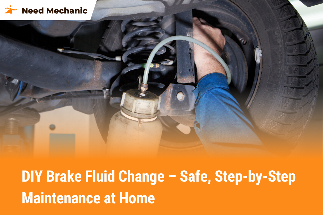 Mechanic performing DIY brake fluid change at home – Can I Change My Brake Fluid Myself guide
