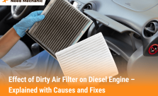 Mechanic holding dirty and clean diesel engine air filters showing the effect of dirty air filter on diesel engine performance