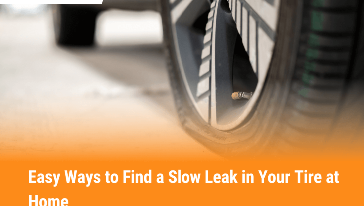 Close-up of a car tire with visible air valve, showing how to find a slow leak in a tire at home