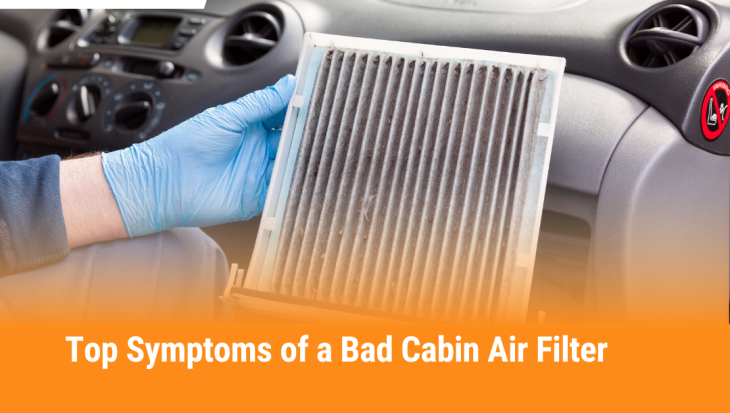 Mechanic showing signs of a bad cabin air filter with visible dirt and dust