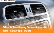 Classic and modern cars showing when air conditioning became standard in vehicles