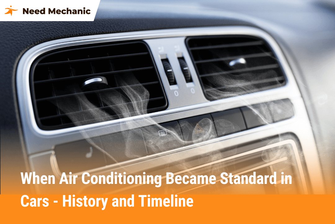 Classic and modern cars showing when air conditioning became standard in vehicles