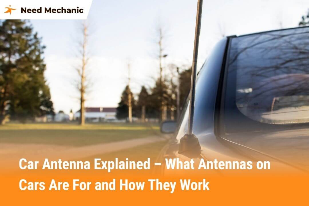 Close-up of a car antenna showing how antennas on cars work for radio, GPS, and connectivity