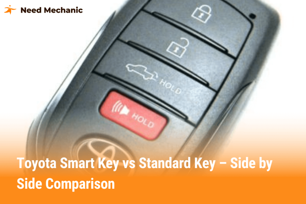 Toyota Smart Key vs Standard Key side by side comparison showing differences in car key systems