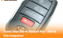 Toyota Smart Key vs Standard Key side by side comparison showing differences in car key systems