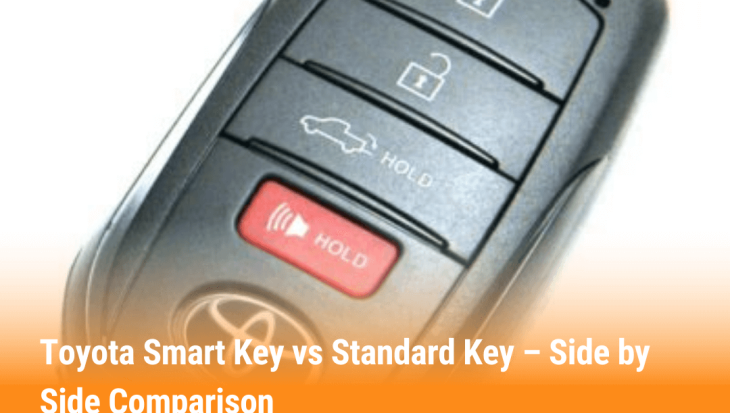 Toyota Smart Key vs Standard Key side by side comparison showing differences in car key systems